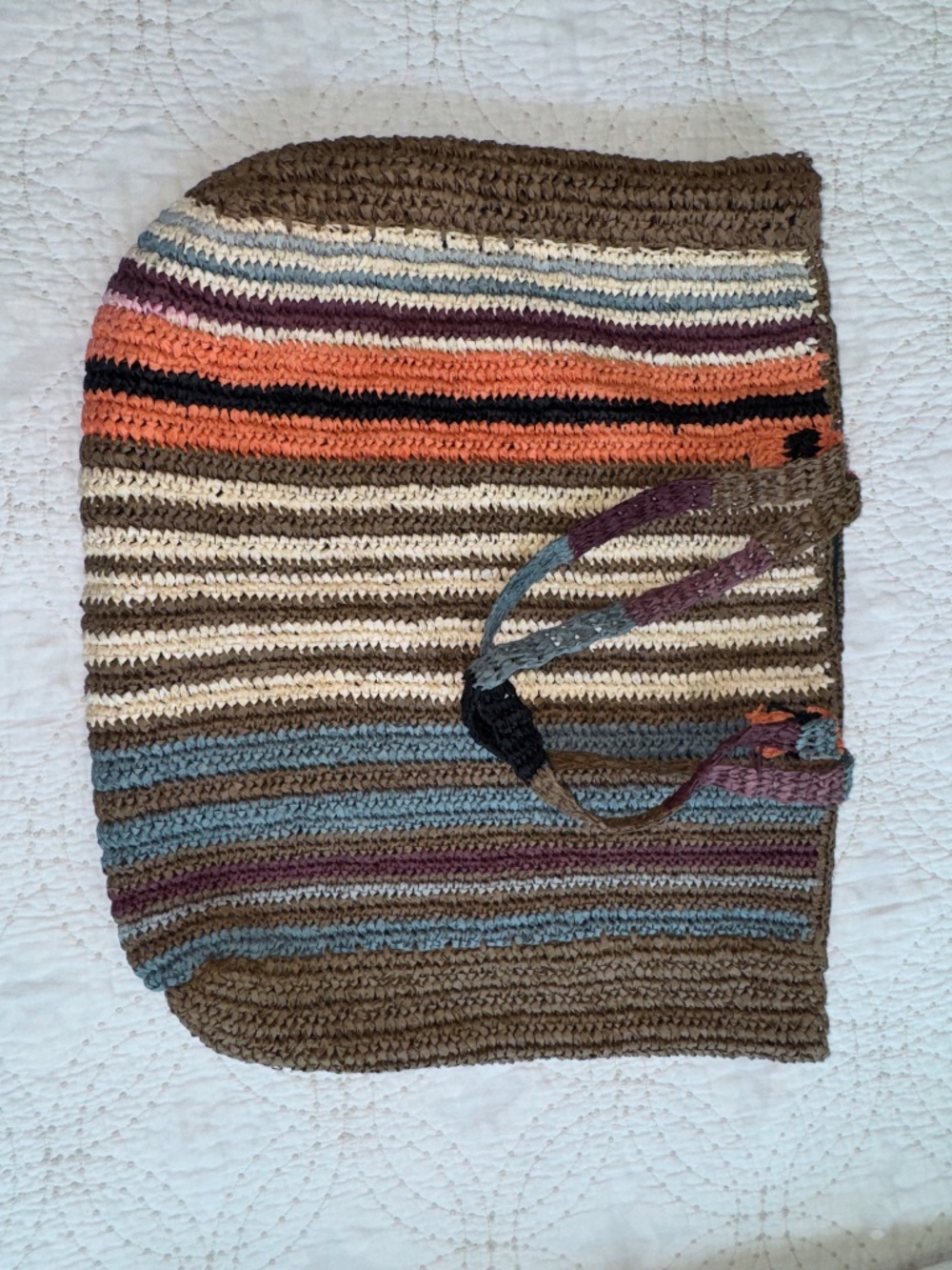 EVEREVE Woven Stripe Tote. Color Toasted natural. NWOT - Picture 6 of 8